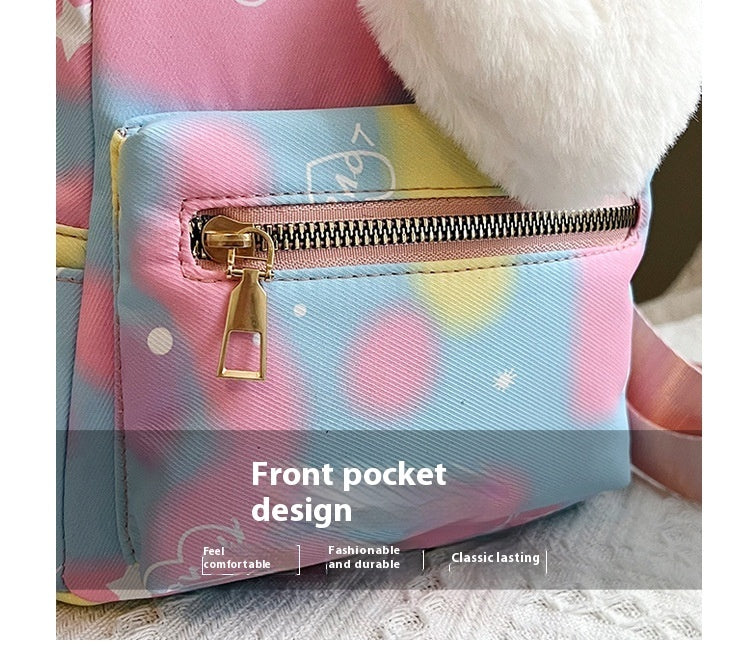 Nylon Cloth Large Capacity Simple Casual Simple Candy Color Texture Hand-carrying Backpack