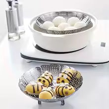 Stainless Steel Foldable Steamer Tray – Multifunctional Kitchen Basket