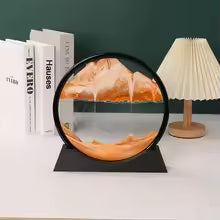 Kinetic Sandscape Art Frame – Liquid Motion Hourglass, Desk Decor