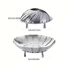 Stainless Steel Foldable Steamer Tray – Multifunctional Kitchen Basket