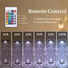 16‑Color LED Crystal Table Lamp – Touch & Remote, USB Rechargeable Diamond Atmosphere Light