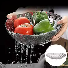 Stainless Steel Foldable Steamer Tray – Multifunctional Kitchen Basket