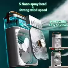New 3‑in‑1 Mini Air Cooler — Fan · Humidifier · LED Night Light