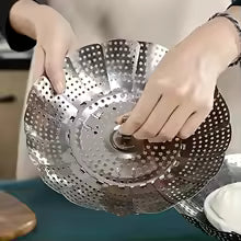 Stainless Steel Foldable Steamer Tray – Multifunctional Kitchen Basket