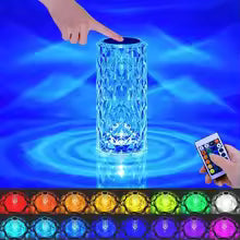 16‑Color LED Crystal Table Lamp – Touch & Remote, USB Rechargeable Diamond Atmosphere Light