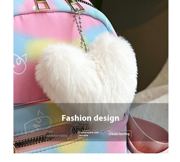 Nylon Cloth Large Capacity Simple Casual Simple Candy Color Texture Hand-carrying Backpack