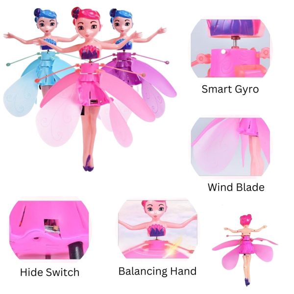 (nw000431) Magical Flying Fairy Doll,hand Sensor Control / Sky Dancers Flying Toy, (random Color)