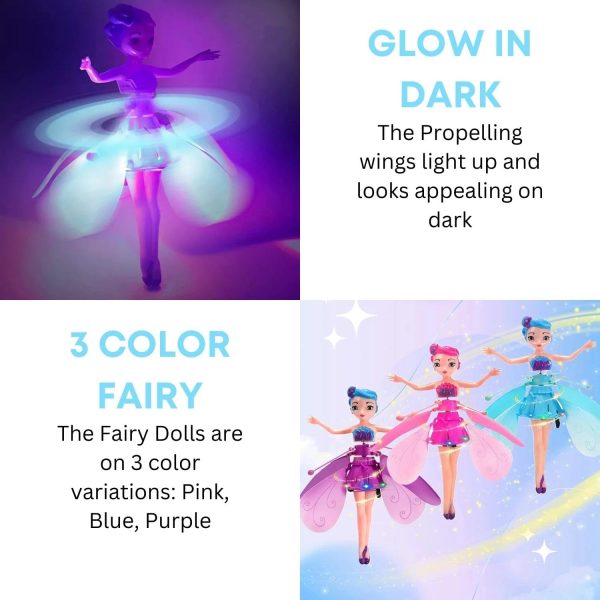 (nw000431) Magical Flying Fairy Doll,hand Sensor Control / Sky Dancers Flying Toy, (random Color)