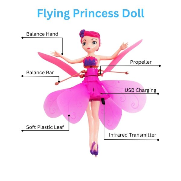 (nw000431) Magical Flying Fairy Doll,hand Sensor Control / Sky Dancers Flying Toy, (random Color)