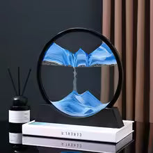 Kinetic Sandscape Art Frame – Liquid Motion Hourglass, Desk Decor
