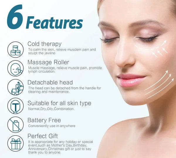 Marzahar Ice Roller For Face & Eye Puffiness Relief, Cold Gel Ice Face Roller Massager – Ice Roller Cool Roller For Face Eye Body Facial Shaping Anti Wrinkle Ice Roller Massager Smooth Skin ( Random Color )